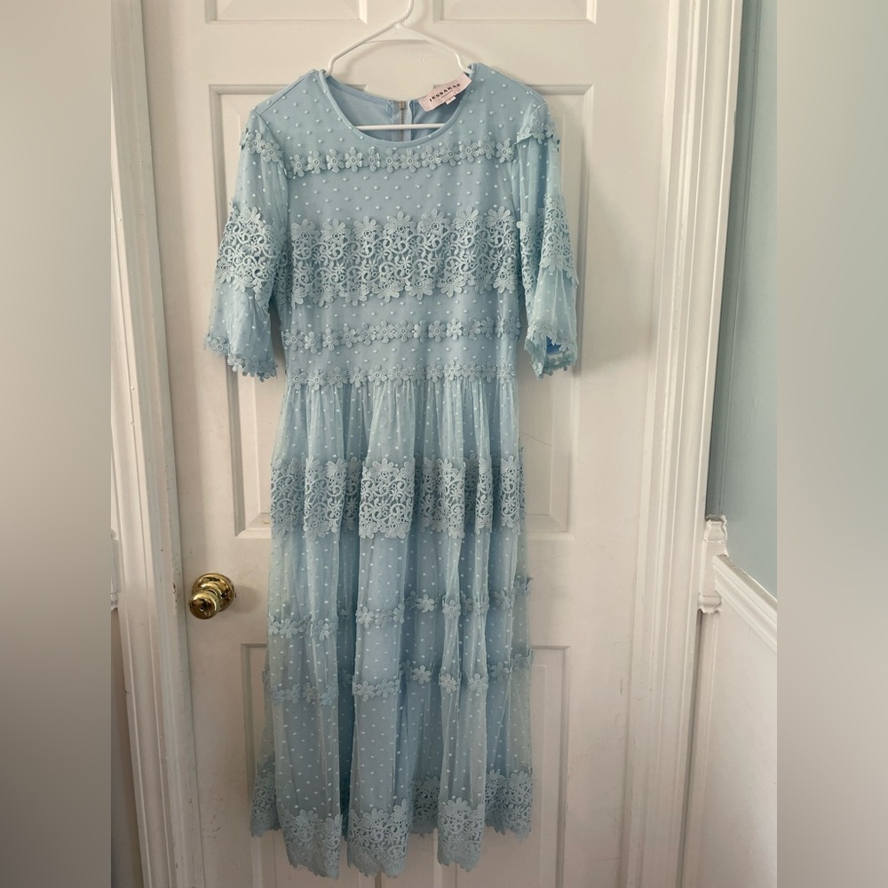 JessaKae Light Blue Lace Midi Dress